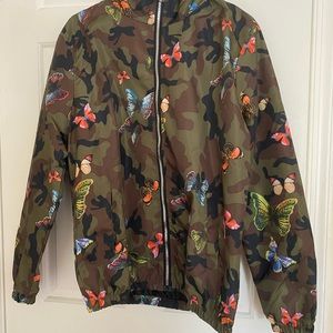 butterfly camo zip-up jacket (oversized)